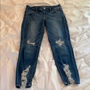 american eagle cropped ripped jeans